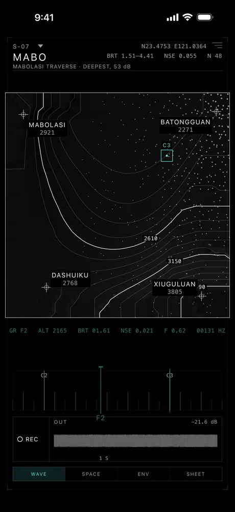 Contour's sheet S-07, MABO: a broad basin of contour lines.